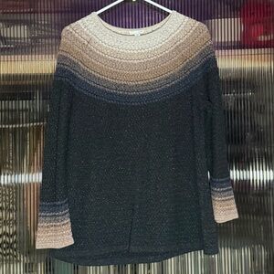 J. Jill Black and Gray Ombre Sweater